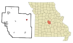 Location in Miller County and the state of Missouri