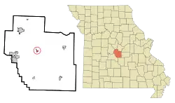 Location in Miller County and the state of Missouri