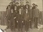 London Mine members posing for a group photograph in Park County, Colorado in 1896.