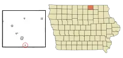 Location of Orchard, Iowa