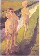 Three Boys Bathing in the canal (1900)