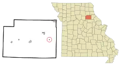 Location in Monroe County and the state of Missouri