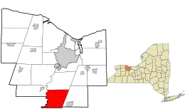 Location in Monroe County and the state of New York.