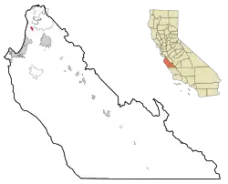 Location in Monterey County and the state of California