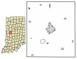 Location in Montgomery County, Indiana