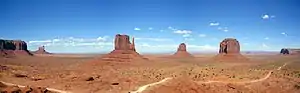 Monument Valley in southeastern Utah. This area was used to film many Hollywood Westerns.