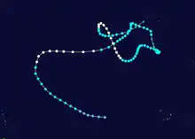 Track of a long-lived hurricane in the eastern Atlantic