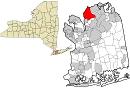 Location in Nassau County and the state of New York