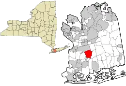 Location in Nassau County and the state of New York.