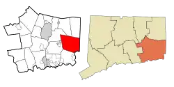 North Stonington's location within New London County and Connecticut