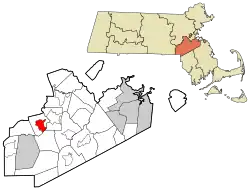 Location in Norfolk County in Massachusetts