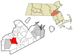 Location in Norfolk County in Massachusetts