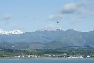 Morning supply run from USS Sampson helicopter