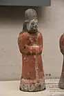 Example of a female attendant wearing an early Xianbei garb, the opening is zuoren, unearthed in Sima Jinlong tomb, Northern Wei, 484 AD.