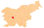 The location of the Municipality of Vrhnika