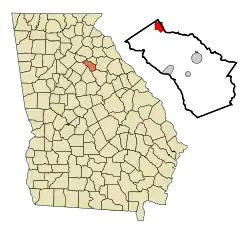 Location in Oconee County and the state of Georgia