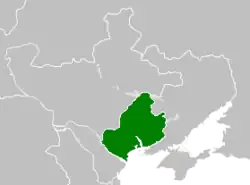 Area claimed by the Odessa Soviet Republic in March 1918 (in green)[citation needed]