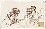 Court sketch from the New Haven Black Panther trials,  Robert Templeton, 1971
