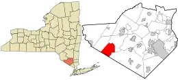 Location in Orange County and the state of New York.