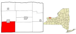 Location in Orleans County and the state of New York.