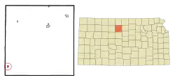 Location within Osborne County and Kansas