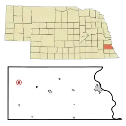 Location of Palmyra, Nebraska