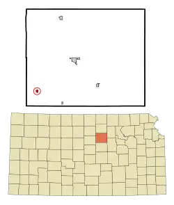 Location within Ottawa County and Kansas