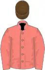 Coral, dark brown cap