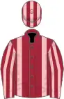 Maroon, pink braces, striped sleeves and cap