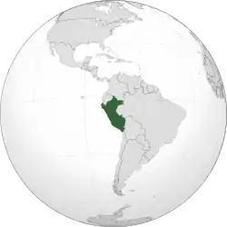 Location of Peru (dark green)