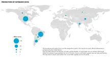 Production of soybeans (2018).mw-parser-output cite.citation{font-style:inherit;word-wrap:break-word}.mw-parser-output .citation q{quotes:"\"""\"""'""'"}.mw-parser-output .citation:target{background-color:rgba(0,127,255,0.133)}.mw-parser-output .id-lock-free.id-lock-free a{background:url("//upload.wikimedia.org/wikipedia/commons/6/65/Lock-green.svg")right 0.1em center/9px no-repeat}body:not(.skin-timeless):not(.skin-minerva) .mw-parser-output .id-lock-free a{background-size:contain}.mw-parser-output .id-lock-limited.id-lock-limited a,.mw-parser-output .id-lock-registration.id-lock-registration a{background:url("//upload.wikimedia.org/wikipedia/commons/d/d6/Lock-gray-alt-2.svg")right 0.1em center/9px no-repeat}body:not(.skin-timeless):not(.skin-minerva) .mw-parser-output .id-lock-limited a,body:not(.skin-timeless):not(.skin-minerva) .mw-parser-output .id-lock-registration a{background-size:contain}.mw-parser-output .id-lock-subscription.id-lock-subscription a{background:url("//upload.wikimedia.org/wikipedia/commons/a/aa/Lock-red-alt-2.svg")right 0.1em center/9px no-repeat}body:not(.skin-timeless):not(.skin-minerva) .mw-parser-output .id-lock-subscription a{background-size:contain}.mw-parser-output .cs1-ws-icon a{background:url("//upload.wikimedia.org/wikipedia/commons/4/4c/Wikisource-logo.svg")right 0.1em center/12px no-repeat}body:not(.skin-timeless):not(.skin-minerva) .mw-parser-output .cs1-ws-icon a{background-size:contain}.mw-parser-output .cs1-code{color:inherit;background:inherit;border:none;padding:inherit}.mw-parser-output .cs1-hidden-error{display:none;color:#d33}.mw-parser-output .cs1-visible-error{color:#d33}.mw-parser-output .cs1-maint{display:none;color:#2C882D;margin-left:0.3em}.mw-parser-output .cs1-format{font-size:95%}.mw-parser-output .cs1-kern-left{padding-left:0.2em}.mw-parser-output .cs1-kern-right{padding-right:0.2em}.mw-parser-output .citation .mw-selflink{font-weight:inherit}html.skin-theme-clientpref-night .mw-parser-output .cs1-maint{color:#18911F}html.skin-theme-clientpref-night .mw-parser-output .cs1-visible-error,html.skin-theme-clientpref-night .mw-parser-output .cs1-hidden-error{color:#f8a397}@media(prefers-color-scheme:dark){html.skin-theme-clientpref-os .mw-parser-output .cs1-visible-error,html.skin-theme-clientpref-os .mw-parser-output .cs1-hidden-error{color:#f8a397}html.skin-theme-clientpref-os .mw-parser-output .cs1-maint{color:#18911F}}World Food and Agriculture – Statistical Yearbook 2020. Rome: FAO. 2020. doi:10.4060/cb1329en. ISBN&nbsp;978-92-5-133394-5. S2CID&nbsp;242794287.