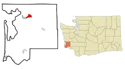 Location of Raymond, Washington