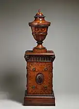 Urn on pedestal; c.1780 with latter additions; by Robert Adam; inlaid mahogany; height: 49.8&nbsp;cm; Metropolitan Museum of Art