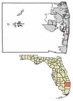 Location of Atlantis in Palm Beach County, Florida.