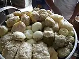 Varieties of steamed siomay to choose; tofu, potatoes, cabbages, bitter gourd, and eggs.