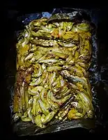 Fish cooked in banana leaves
