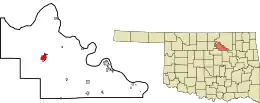 Location of Pawnee, Oklahoma