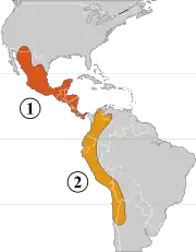 Two genetic pools of the domestication of P. vulgaris 1 – Mesoamerican area2 – Andean area