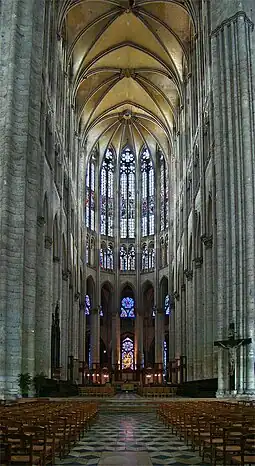 Choir of Beauvais Cathedral (begun 1225) (48.5 meters (159&nbsp;ft) high