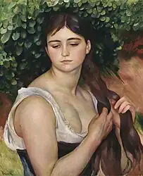Girl Braiding Her Hair (Suzanne Valadon), 1885, Langmatt Museum, Baden