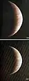 Crescent Jupiter as imaged by Pioneer 10