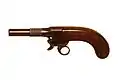 Inverted percussion pistol, 9.5 mm; made by gunsmith Correvon, Morges, 1854