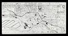 Map of the Melbourne Town Planning Commission's 1929 plan for a city rail tunnel, a precursor to the City Loop.