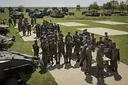 Black Sea Rotational Force Marines and Romanian soldiers at the Babadag Romanian Army Training Area
