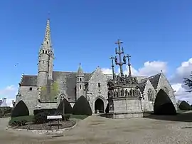 The church and calvary in Plougonven