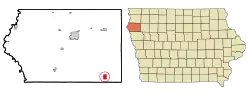 Location of Kingsley, Iowa