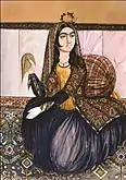 Mirza Gadim Iravani – Portrait of sitting woman(National Art Museum of Azerbaijan)