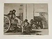 As the priests lay dead, soldiers make off with a large load of stolen church plate.