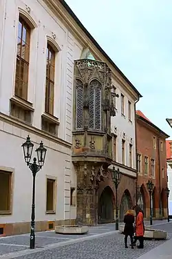 Gothic oriel window, Karolinum, Charles University, Prague (c. 1380)