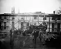 President Hoover views West Wing fire ruins, January 15, 1930